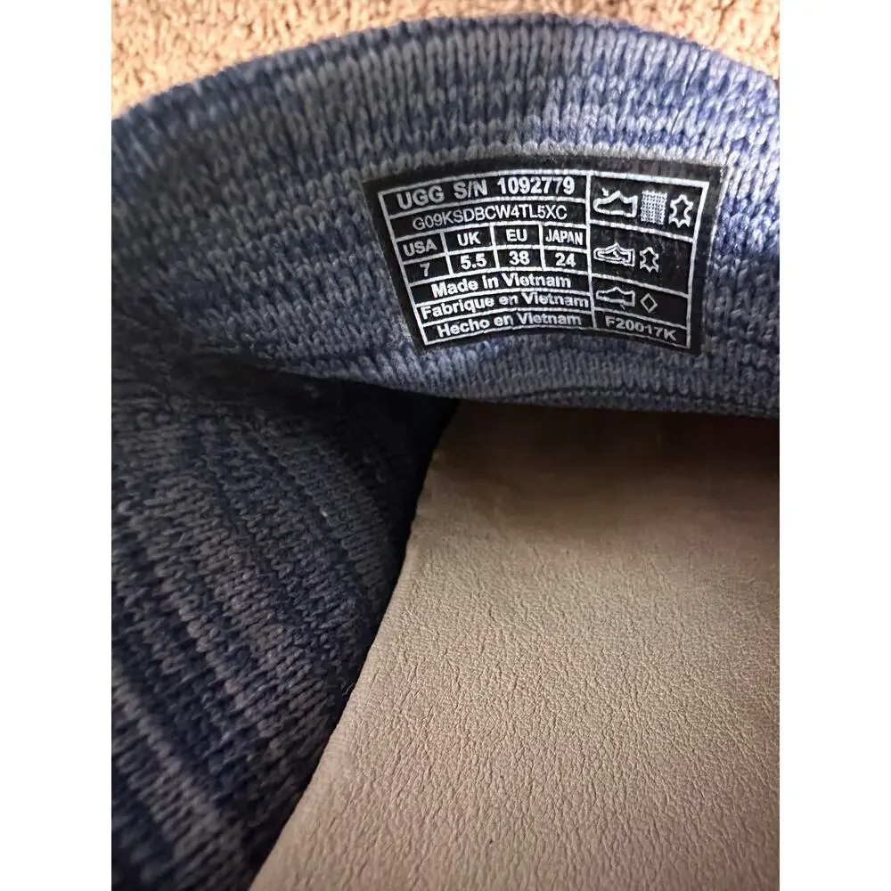 UGG Women's Sammy Sneakers Shoes Blue White Low Top Slip On Mesh size 7